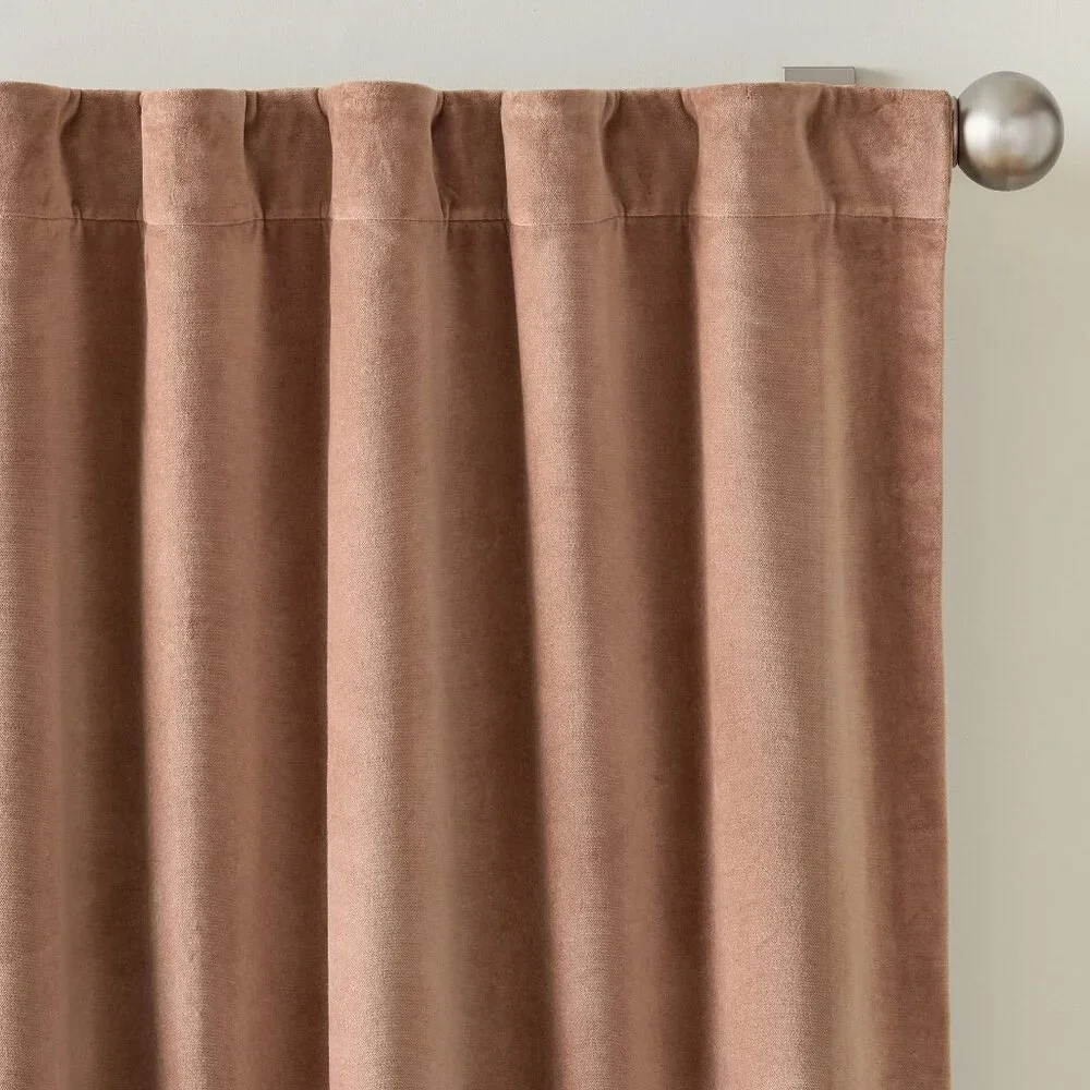 Pottery Barn Velvet Twill Blackout Curtain Window Panel Rosewood 50